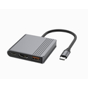 USB Type C Adapter CABLEXPERT Type C 3 in 1 Multi Port Adapter Space Grey