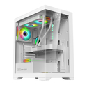 ARMAGGEDDON Full ATX Transparent Fish Tank Gaming Case Aquaron Pro White