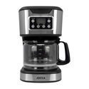 JOCCA Drip Coffee Machine with Timer 1.5L Glass Jug Silver Black