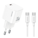 USAMS Φορτιστής Τοίχου CC262 30W GaN Λευκός