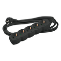Technik Πολύπριζο 5 Θέσεων με 1.5 mm² Καλώδιο Χαλκού 16A Μαύρο 5m