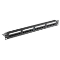 POWERTECH Patch Panel NETW-0046 for 19 inch Rack 1U 24 Ports CAT 6 UTP Black