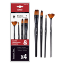 ARTIX PAINTS Σετ Πινέλων Ζωγραφικής PP387-03 4τμχ Μαύρο
