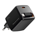POWERTECH φορτιστής τοίχου PT 1571 USB C 30W GaN μαύρος με πτυσσόμενο καλώδιο
