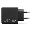 Lenovo Φορτιστής GaN με 2 Θύρες USB-C και Καλώδιο USB-C - USB-C 65W Μαύρος (40AW065BEU)