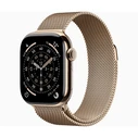 Apple Watch Series 11 Cellular Titanium 42mm Αδιάβροχο με eSIM και Παλμογράφο (Gold Titanium Case with Gold Milanese Loop)