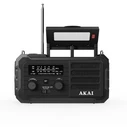 Akai APR-801 Survival Radio with Solar Panel, Crank Dynamo, Bluetooth 5.3 & Power Bank (Black)