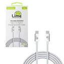 Lime LBCC02 Ανθεκτικό Πλεκτό Καλώδιο USB-C σε USB-C 120W 1m