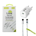 Lime Φορτιστής Ταξιδιού GaN 25W USB-C με Πλεκτό Καλώδιο USB-C σε USB-C (LBCC01)