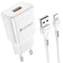 Φορτιστής Πρίζας Lamtech Charger QC3.0 18W With Lightning Cable 1M WHITE