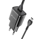 Φορτιστής Πρίζας Lamtech Quick Charger USB3.0 18W With Type-C 1M Black