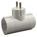 Ταφ Lamtech Splitter With 2 SCHUKO OUTLETS WHITE