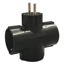 Ταφ Lamtech Splitter With 3 SCHUKO OUTLETS Black