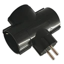 Ταφ Lamtech Splitter With 3 SCHUKO OUTLETS Black
