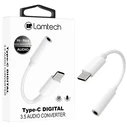 Αντάπτορας USB Lamtech Type-C Audio JACK 3,5mm WHITE