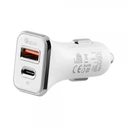 Lime LCUPD21 Διπλός Φορτιστής Αυτοκινήτου USB & USB-C PD/QC 3.0 40W, Λευκό