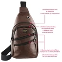 NSP N121 Force Δερμάτινο Τσαντάκι Crossbody 5.7L (Καφέ)