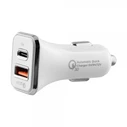 Lime LCUPD21 Διπλός Φορτιστής Αυτοκινήτου USB & USB-C PD/QC 3.0 40W, Λευκό