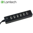 USB Hub Lamtech 7 PORTS Black