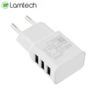 Φορτιστής Πρίζας Lamtech 3xUSB 2,1A WHITE
