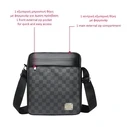 NSP N113 PU Leather Shoulder/Crossbody Bag 4.5L (Black, Checkered)
