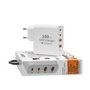 Φορτιστής Πρίζας Lamtech GaN FAST 2xTYPE-C & 2xQC3.0 OUTPUT 100W
