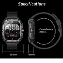 Smartwatch Lamtech BT5.1 with health sensor & sport tracking SQUARE TFT 2.02' DISPLAY Black