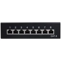 Patch Panel Goobay CAT 6 STP, 8 Θυρών Μαύρο με δυνατότητα τοποθέτησης σε τοίχο