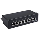 Patch Panel Goobay CAT 6 STP, 8 Θυρών Μαύρο με δυνατότητα τοποθέτησης σε τοίχο