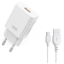 XO Φορτιστής GaN L127 με Θύρα USB-A και Καλώδιο USB-C 18W Quick Charge