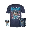 T-Shirt Funko Pocket Pop! (Child): Marvel Captain America (Special Edition) Bobble-Head Vinyl Figure (4cm) & T-Shirt (M)