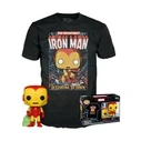T-Shirt Funko Pop! (Adult): Marvel Holiday Iron Man (Glows in the Dark) Vinyl Figure & T-Shirt (S)