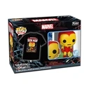 T-Shirt Funko Pop! (Adult): Marvel Holiday Iron Man (Glows in the Dark) Vinyl Figure & T-Shirt (S)