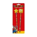 Σετ μολύβια ξύλινα & γόμα Pyramid Nintendo: Super Mario - Core Pencil Topper 2Pk (SR73432)
