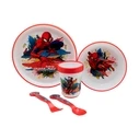 Stor Marvel Spiderman Σετ Φαγητού 5 Τεμαχίων Non Slip Bicolor Premium