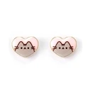Σκουλαρίκια Carat Shop Pusheen - the Cat Pink Enamel and Gold Heart Stud (PTCE0104)