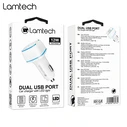 Φορτιστής Αυτοκινήτου Lamtech 2xUSB 2,4A for MOBILE PHONES WHITE