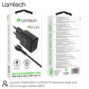 Φορτιστής Πρίζας Lamtech Quick Charger USB3.0 18W With Micro USB 1M Black