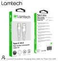 Καλώδιo USB Lamtech Type-C V2,0 HIGH QUALITY UNBREAKABLE SILVER 2M