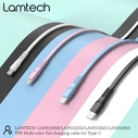 Καλώδιo USB Lamtech Type-C 3.0A FLAT 1M WHITE