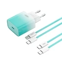 XO Φορτιστής Γρήγορης Φόρτισης EU 30W USB-C με Type-C καλώδιο Μπλε