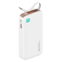 Power Bank Usams Cd224 με Καλώδιο USB-C, 2X Θύρες Εξόδου, 10000mAh, 20W, Λευκό