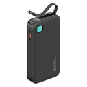 Power Bank Usams Cd225 με Καλώδιο Lightning, 2X Θύρες Εξόδου, 10000mAh, 20W, Μαύρο