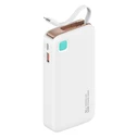 Power Bank Usams Cd225 με Καλώδιο Lightning, 2X Θύρες Εξόδου, 10000mAh, 20W, Λευκό