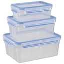 Δοχεία Φαγητού Emsa Food Clip&Close 508567 3p Set transparent/blue