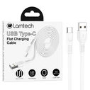 Καλώδιo USB Lamtech Type-C 3.0A FLAT 1M WHITE