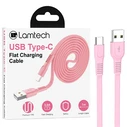 Καλώδιo USB Lamtech Type-C 3.0A FLAT 1M PINK