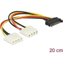 Καλώδιο Delock SATA 15Pin -> 2x Molex 4Pin M/F 0.20m