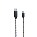 Καλώδιο USB 2GO Data "Tricolor" LED-Lighting USB-C 3.1 1m