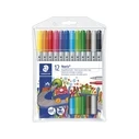 Μαρκαδόροι Staedtler Noris Club Fiber pens with double tip, pack of 12